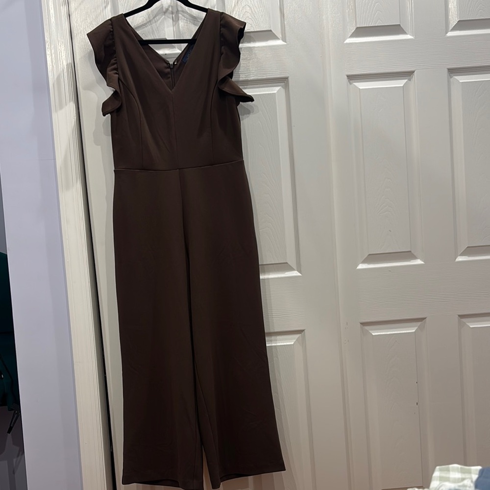RACHEL Rachel Roy Brown Jumpsuit with Wide-Leg Design